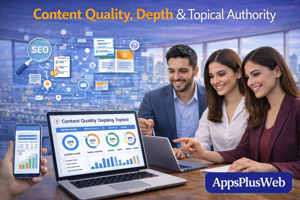 Content Quality, Depth & Topical Authority